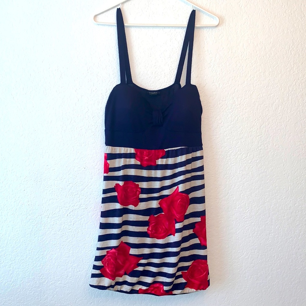 rue21 Striped Dress with Roses-Size XL